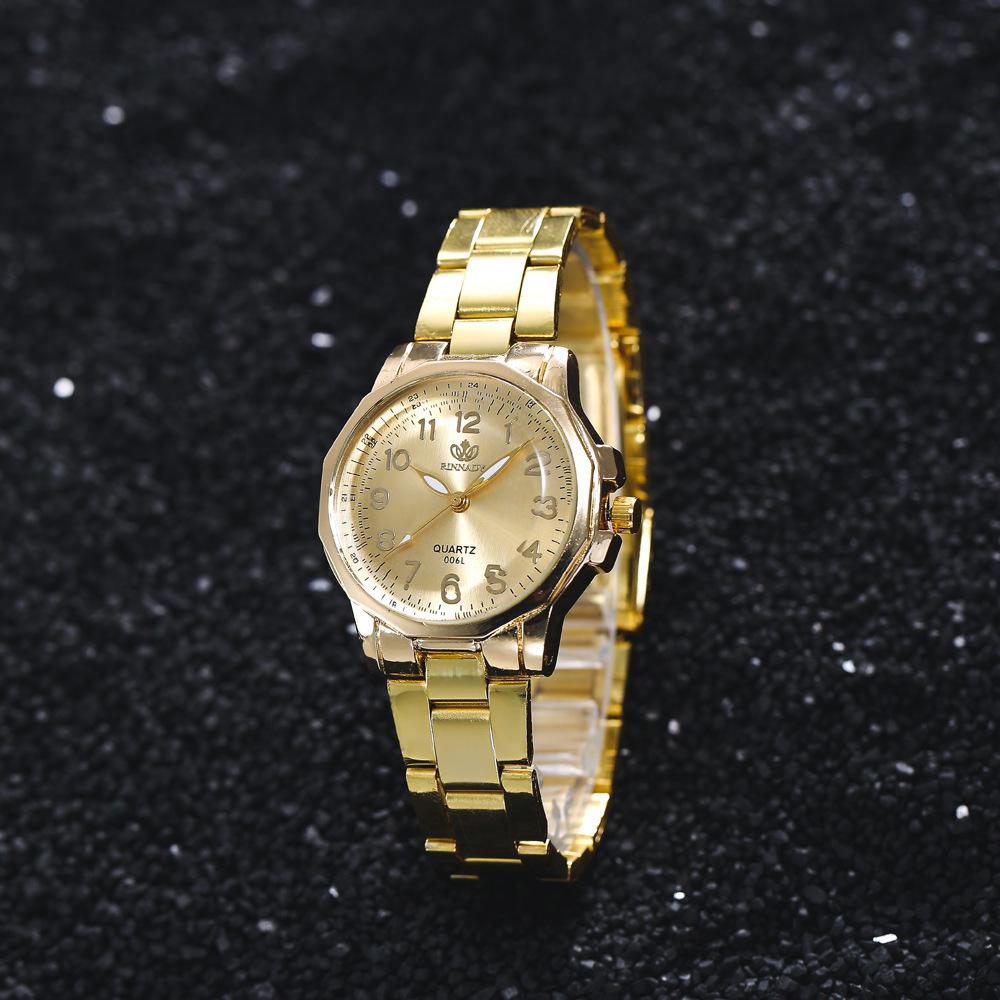 Trendig damklocka i legerat stål med numerisk urtavla