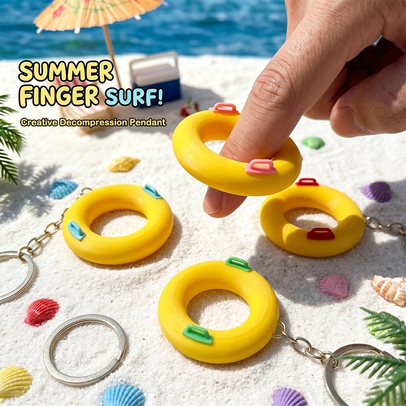 Cute Cartoon Swimming Ring Pendant Keychain Bag Charm Backpack Hanging Car Key Chain Chic Gift