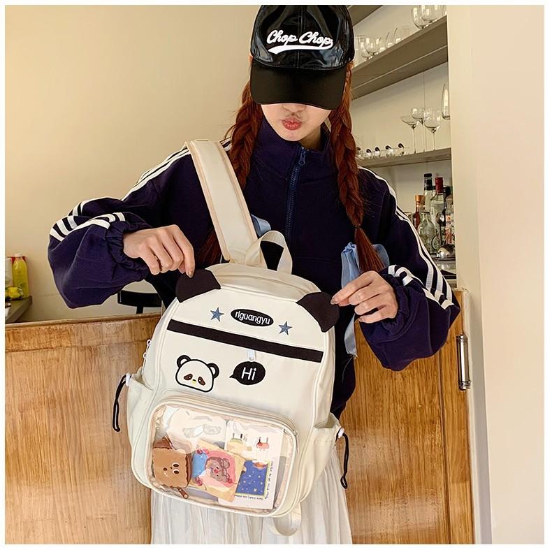 2025 new niche transparent pain bag shoulder school large capacity two-dimensional wind travel backpack