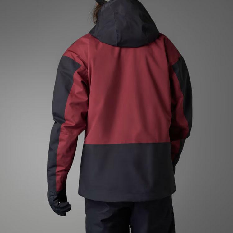 Adidas Terrex Xperior 2L Insulated Rain.Rdy Jacket Color Block Logo Long Sleeve Hooded Ski Jacket Men Jackets Shadow-Red IB4221