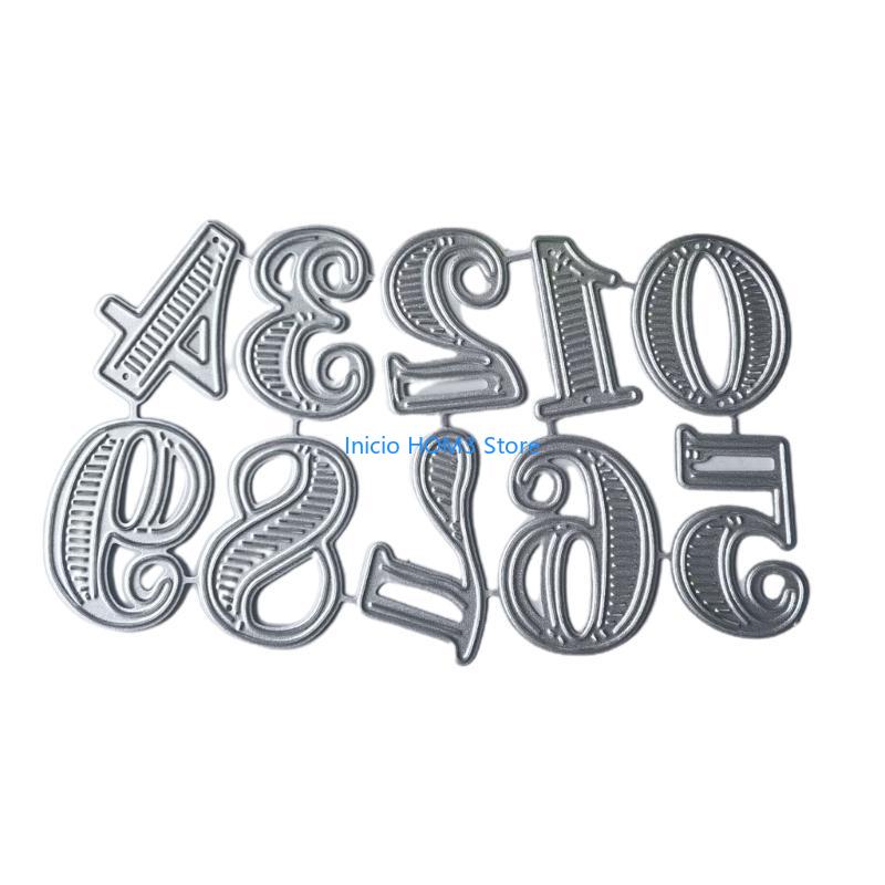 A5YD Number Embossing Cutting Dies Numbers Embossing Cutting Dies Templates for Birthday Card Making DIY Scrapbooking Craft CN