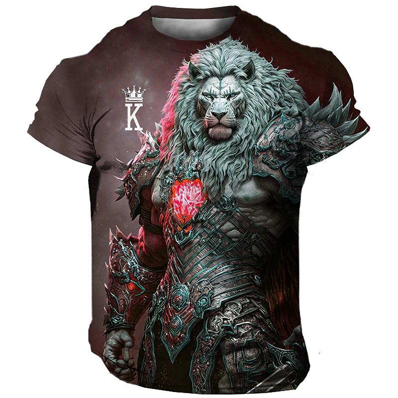 

Забавная мужская футболка с 3d принтом льва, футболка с героями мультфильмов, модные топы с короткими рукавами, летняя повседневная уличная футболка большого размера, мужская одежда XXXXL