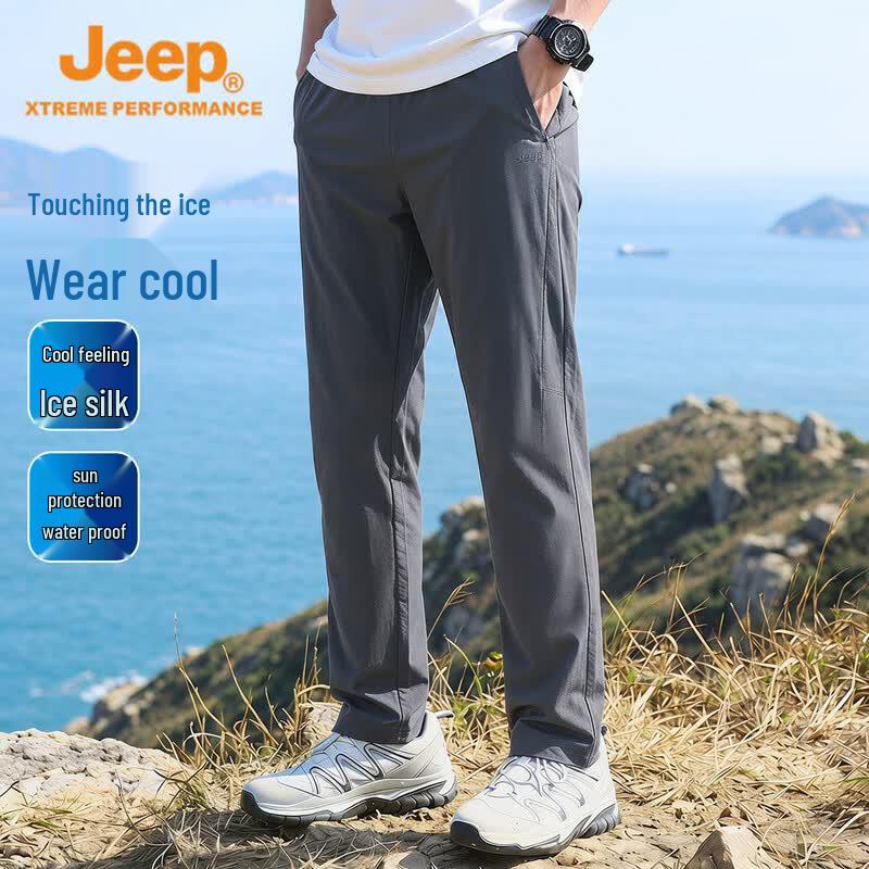 Мужские летние легкие солнцезащитные походные брюки JEEP M графитово-серый
