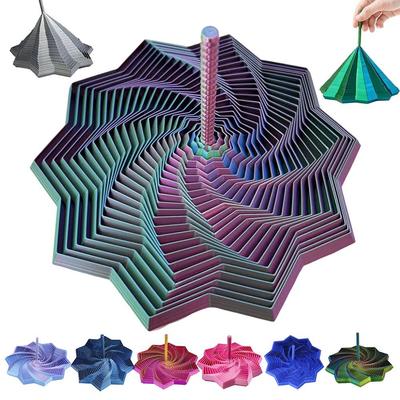PLA Genleşmiş Duyusal Fidget Yıldızı 3D Baskılı Dönen Spiral Fidget Oyuncak Saplı Stres Giderici Masaüstü Dekompresyon Oyuncakları