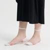 SORRY TOO MUCH LOVE SeeThrough Stripe Socks_White