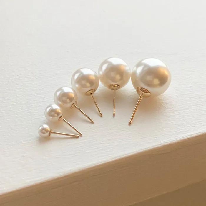 14k Gold Pearl Earrings
