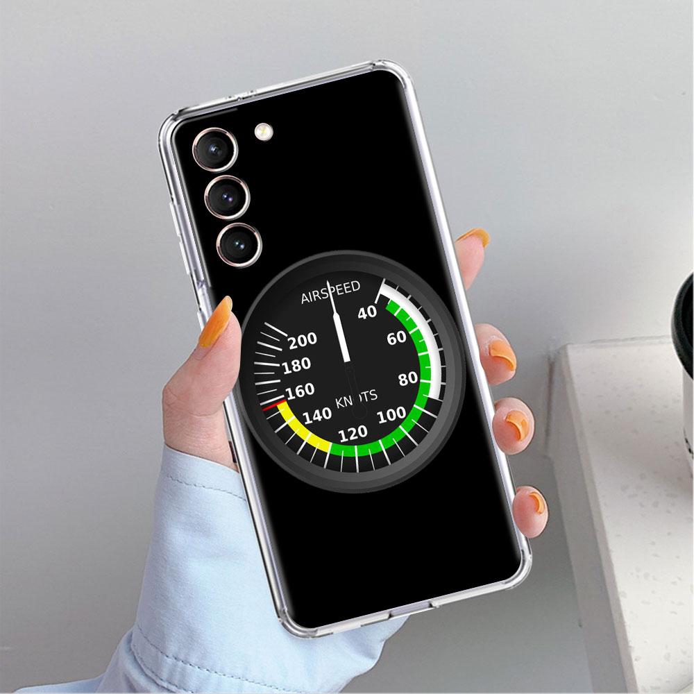 Clear Case For Samsung Galaxy S22 S20 FE S21 S23 Plus Note 20 10 Phone Shell Aviation Aeroplane Helicopter Cockpit Instrument