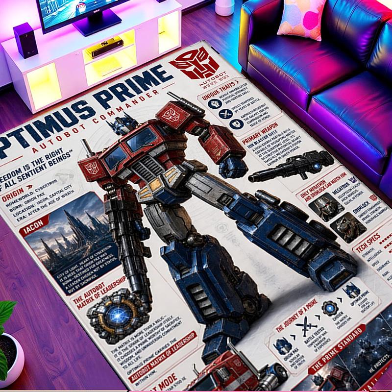 Transformers Print Rug, Washable Floor Carpet, For Entryway Dorm Laundry Room Office Study, Home Decor Birthday Christmas Gift