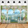 Summer Seaside Tropical Beach Balcony View Backdrop Palm Trees Mountain Wedding Party Portrait Photography Background Photo Prop