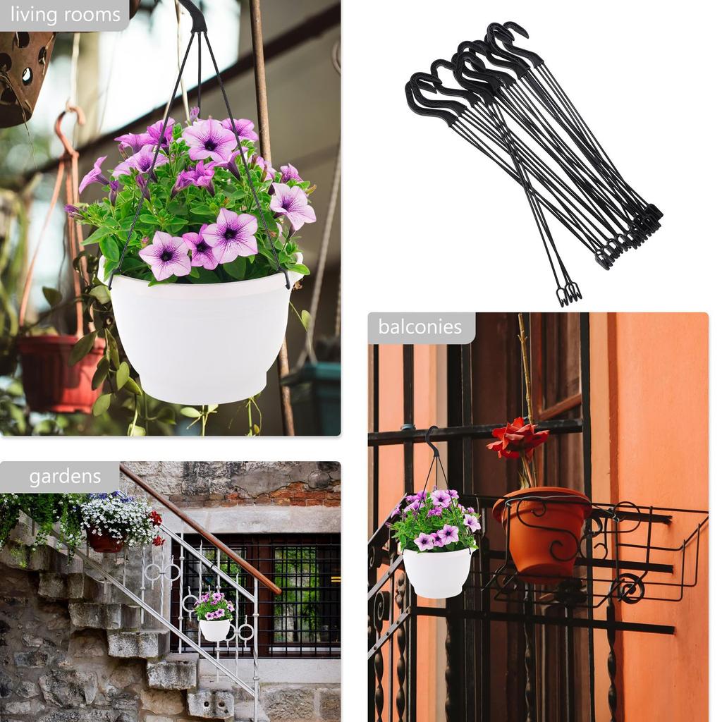 Ganchos para Vasos MAGICLULU, Suportes para Vasos de Plantas Pendurados, Plástico, para Uso Interno e Externo, Jardim e Varanda, Conjunto de 10