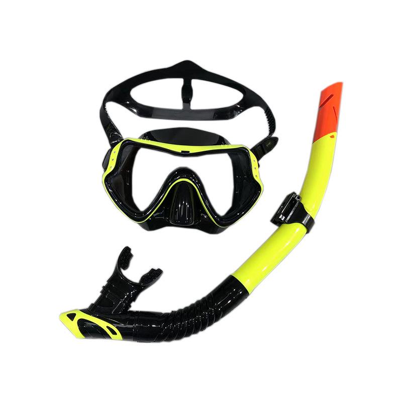 Silikon Anti-Beschlag Tauchmaske & Semi-Dry Schnorchel Set mit großem Rahmen für Männer & Frauen