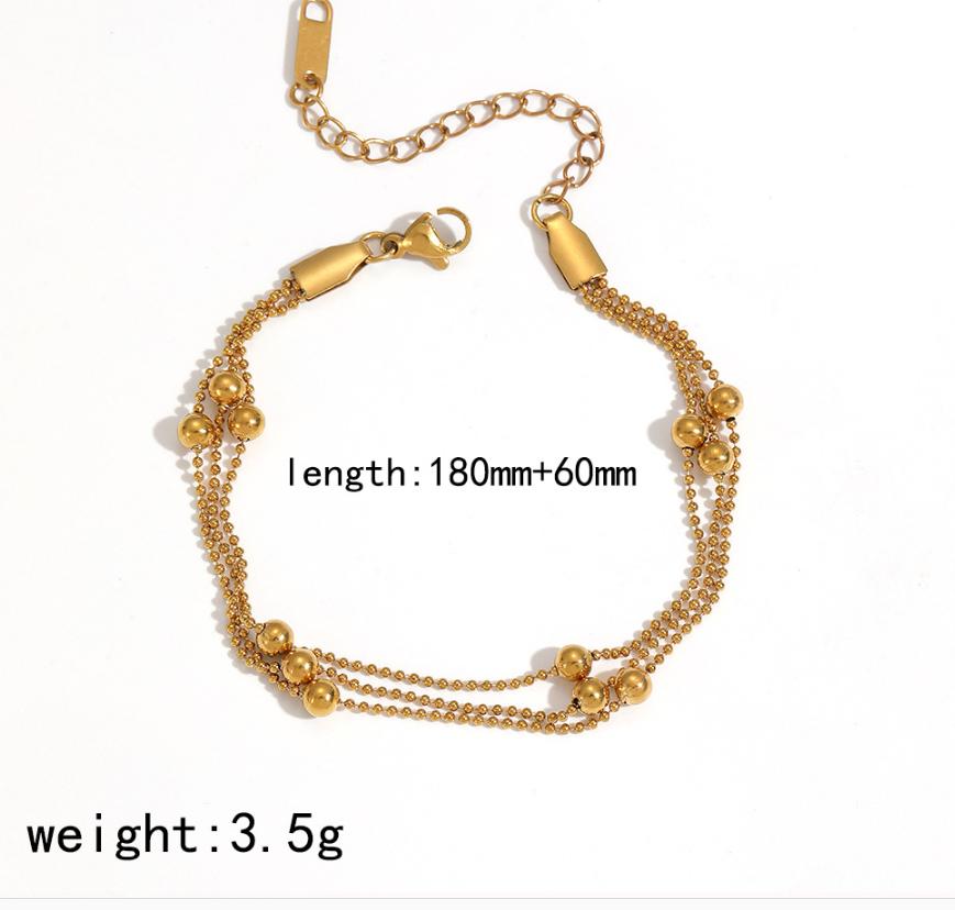 Stainless Steel Bracelet with Three-layer Chain Inlaid with Zircon, Charming and Versatile, High-end Titanium Steel Bracelet