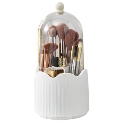 Makeup Brush Holder Organizer, 360° Rotating Makeup Brush Storage Box with 7 Slots, for Brushes Eyebrow Pencil Eyeliner