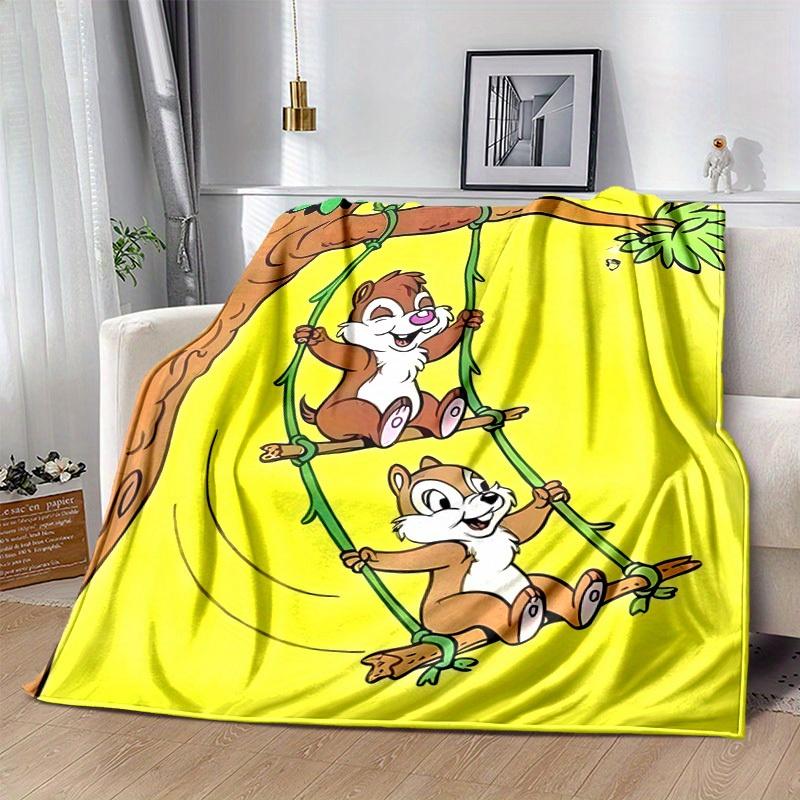 1pc, Disney Chip & Dale Throw Blanket Cute Cartoon Animal Design for Home Decor, Couch Cover, Outdoor Use, Travel, Camping, Car, Beach