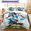 Messi Custom Name Soccer Watercolor Personalized Name Bedding Set,Light Bed Linen for Dorm Home Decoration,Perfect Festival Gift for Boys,Fade Resista