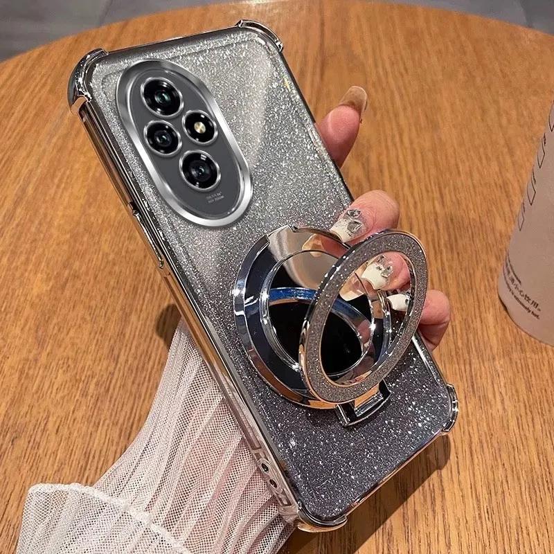 

Блестящий противоударный силиконовый чехол для Huawei Honor 300 Ultra 200 100 90 80 70 60 Pro Зеркальный магнитный держатель-подставка Мягкий чехол Honor 200 Pro