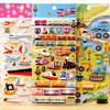 1pcs 3D Relief Stickers for Baby Boys Girls Cartoon Transportation Vehicles Kindergarten Reward Stickers DIY Adhesive Materials