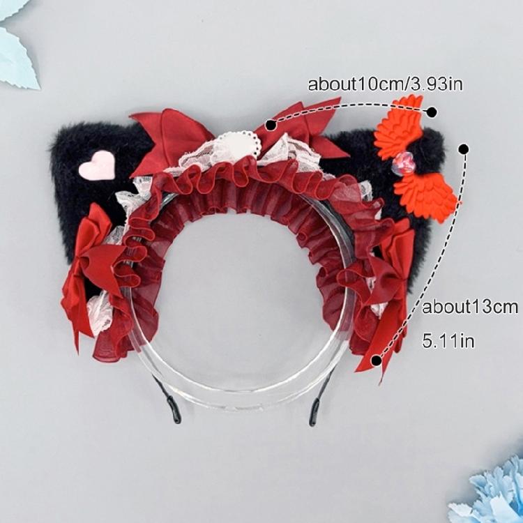 Kitten Anime Headpiece for Party Stage Birthday Face Wash Hairbands Stage Cats Ear Wing Headwear Photo Props