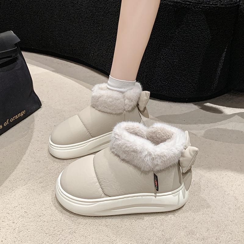 Mao Mao mouth snow boots women's 2025 winter new fashion cotton slippers bag heel household dirt-resistant soft-soled thermal cotton shoes