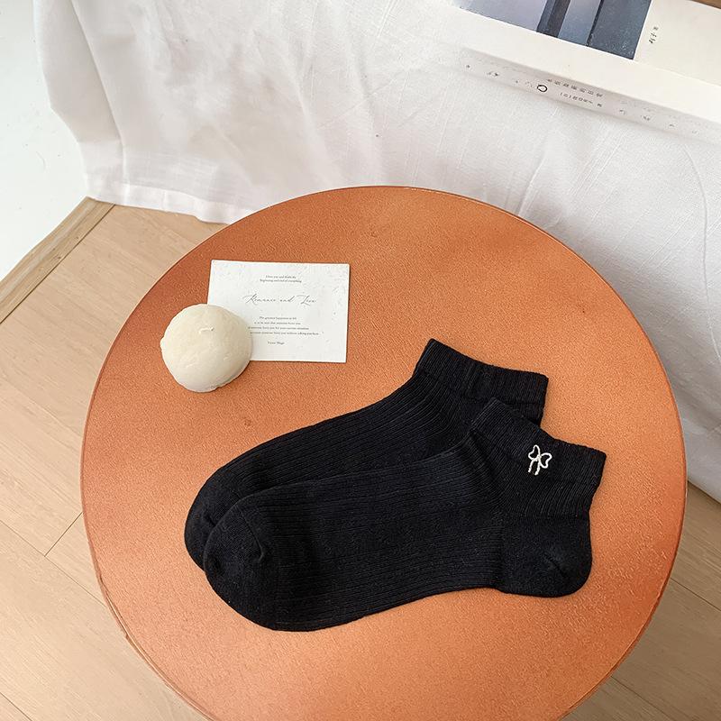 

Женские летние тонкие хлопковые носки, сетчатые дышащие, с бантиком в балетном стиле, носки для милых девушек, модные короткие носки 1 pair