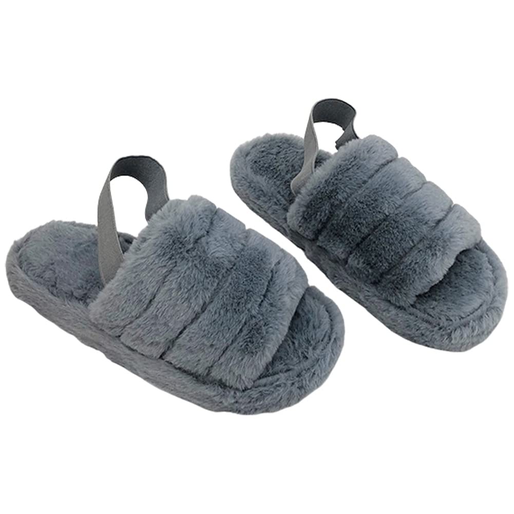

Suitcase Company GPT Меховая комната Пушистые Эластичные Теплые Зимние Размеры Сандалии, Обувь, Тапочки, Женские, С Открытым Носком, На Боа, На Каблуке, Сандалии, Серые, 36-37 серый