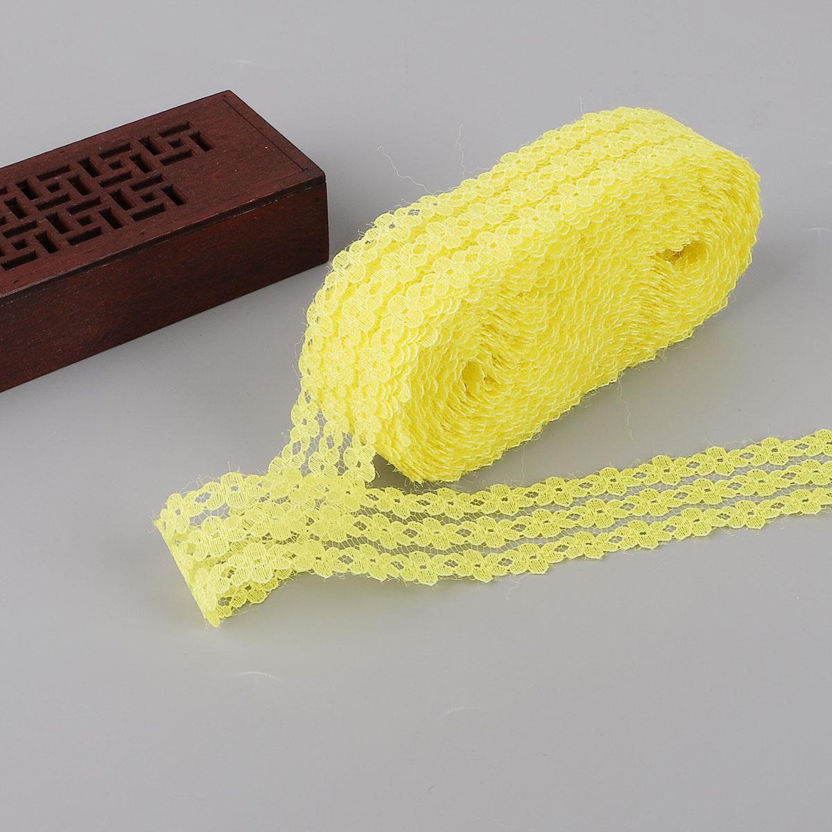 

10 ярдов 2,5 см ремесленные изделия вышитые сетчатые кружевные края ленты DIY ремесла жёлтый