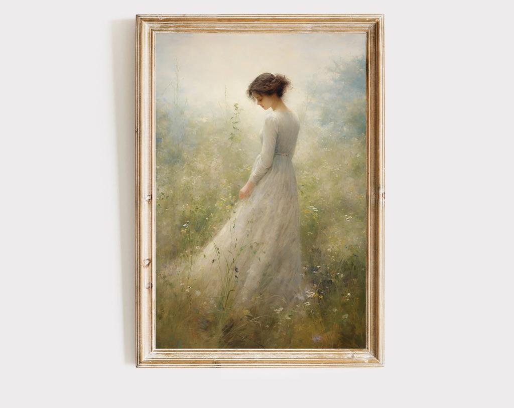 Pride and Prejudice Wall Art Print Canvas Oil Painting Elizabeth Bennet and Mr Darcy Cottagecore Posters Home Decor