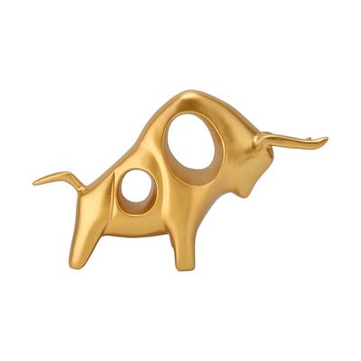 Exquisite Abstract Bull Sculpture Resin Golden Fighting Bull Sculpture Ox Statue Ornament