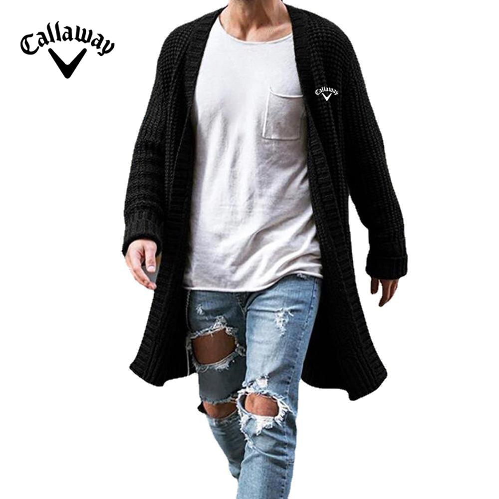 

Callaway Embroidered European American Sweater Cardigan Solid Color Loose Knit Jacket 2025 Autumn and Winter New Sweater Men S