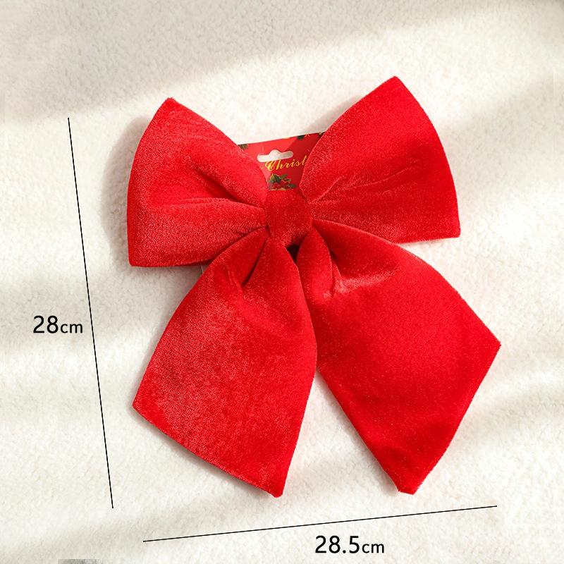 Red Velvet Bow Tie Christmas Decoration Large Size Tree Ornament Window Decor Festive Bow Tie For Christmas Holiday Celebration