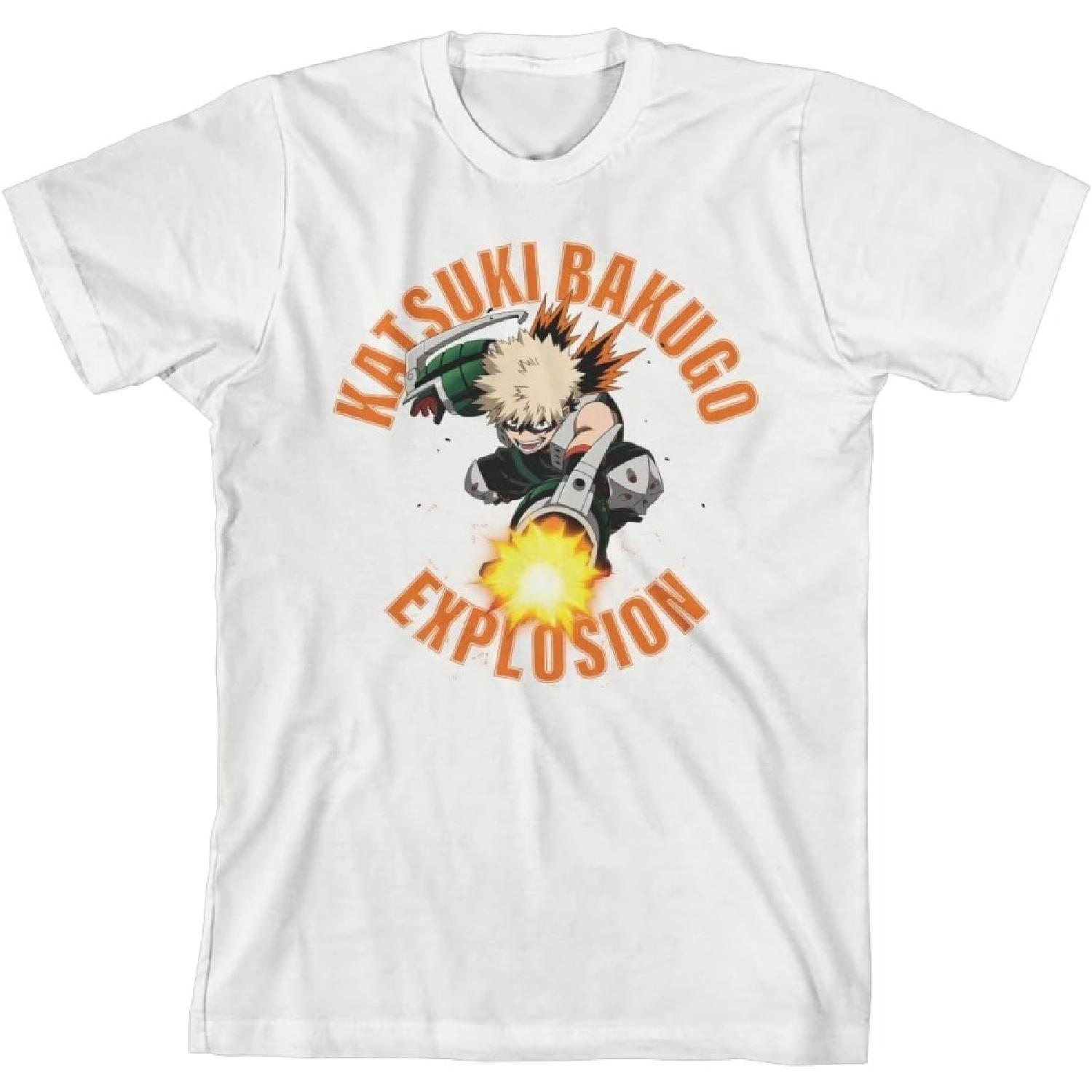 My Hero Academia Katsuki Bakugo Explosion Youth Boy s White T-Shirt XXXXXL белый