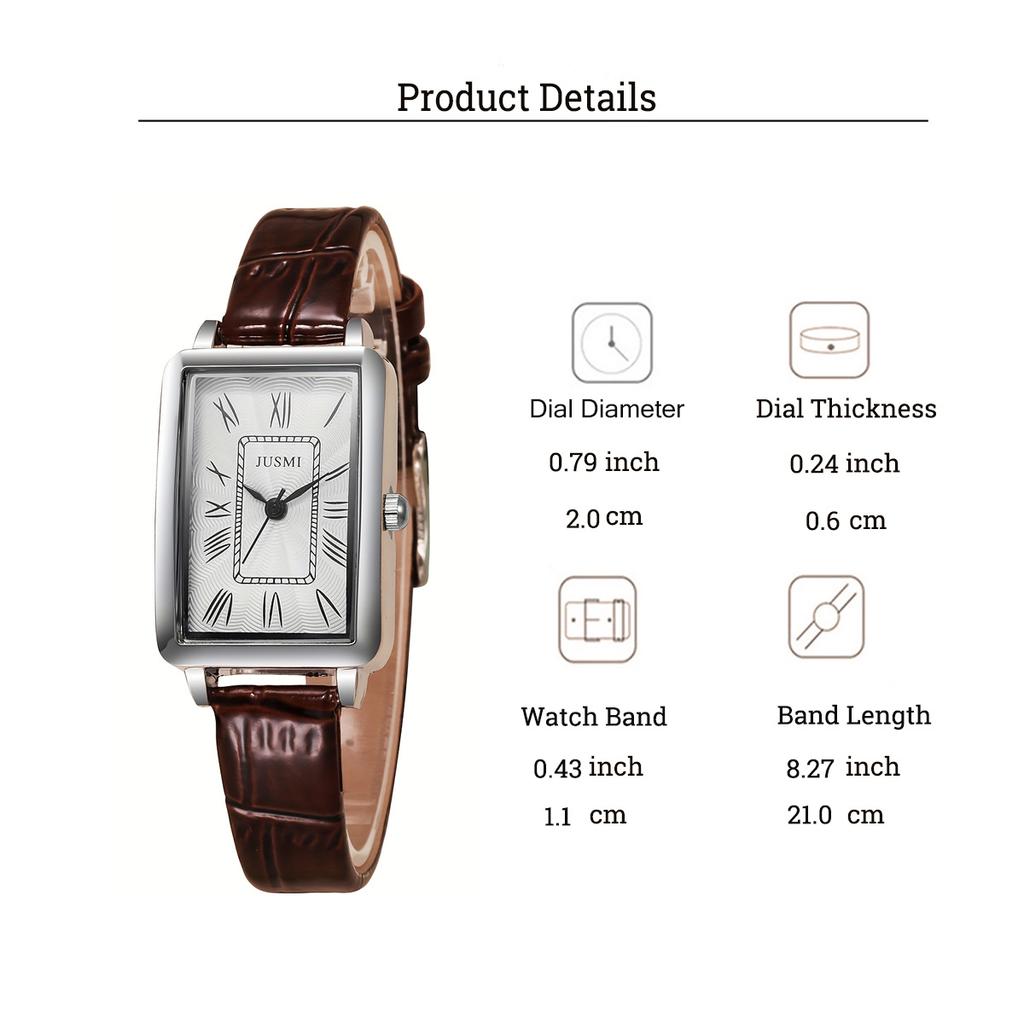 Einfache Retro Elegante Lederarmband Römische Ziffern Quarz Damenuhr für den Alltag und Weihnachtsgeschenke
