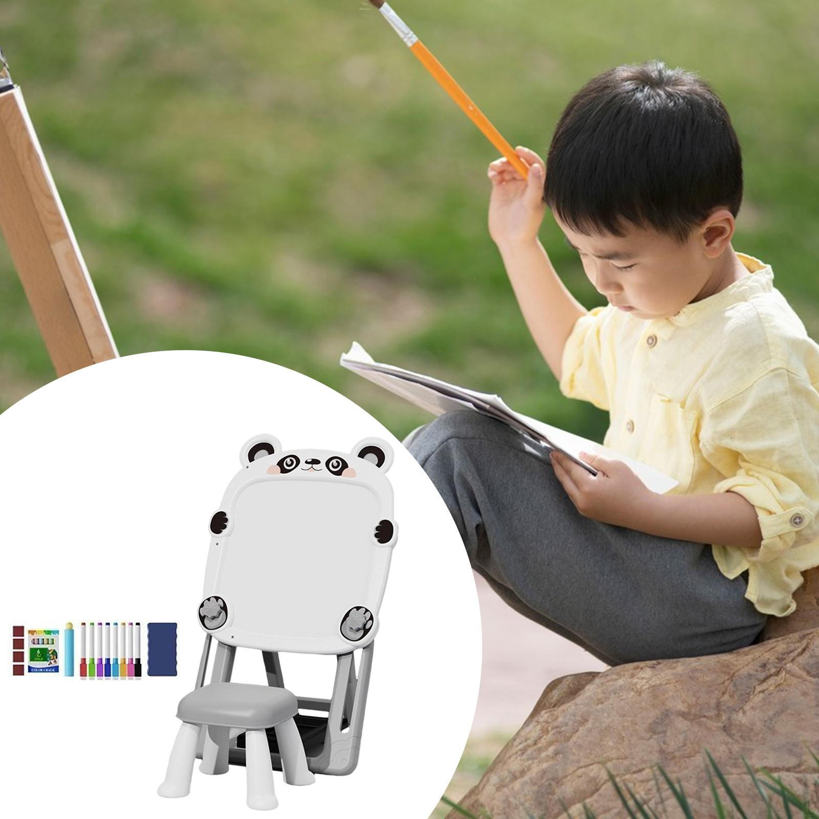 Детская стираемая доска для письма Портативная меловая доска сухого стирания со стулом для детей