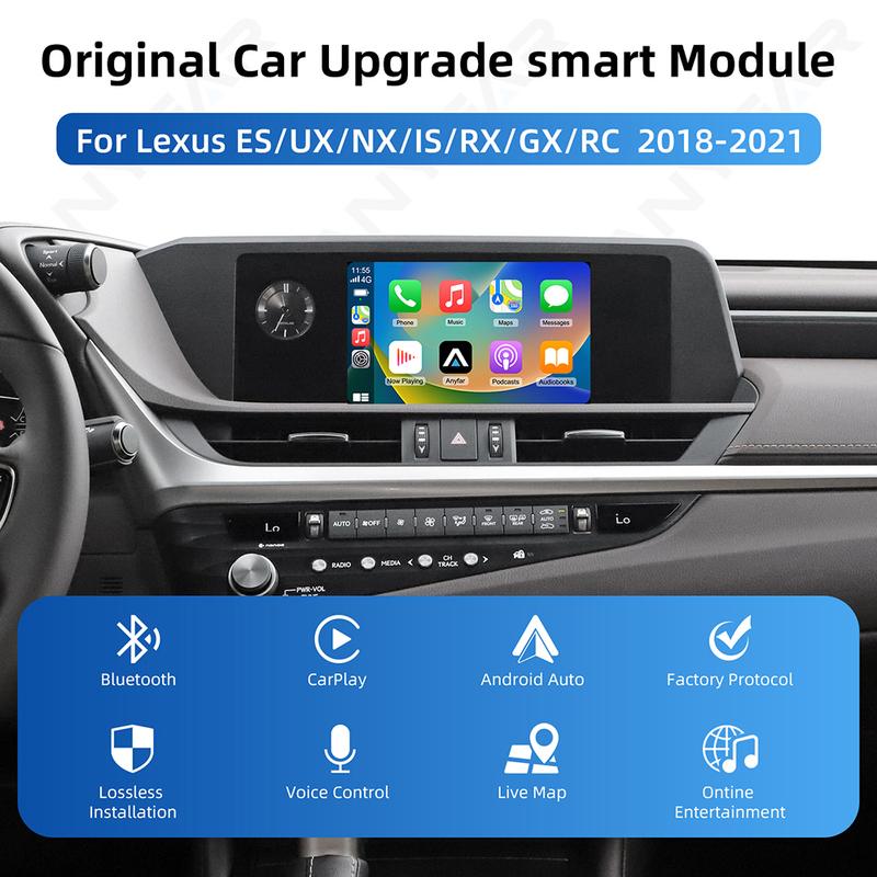 Wireless CarPlay for Lexus NX RX IS ES GS RC CT LS LX LC UX GX, 2012-2022 Android Auto Mirror Link AirPlay Car Play Functions