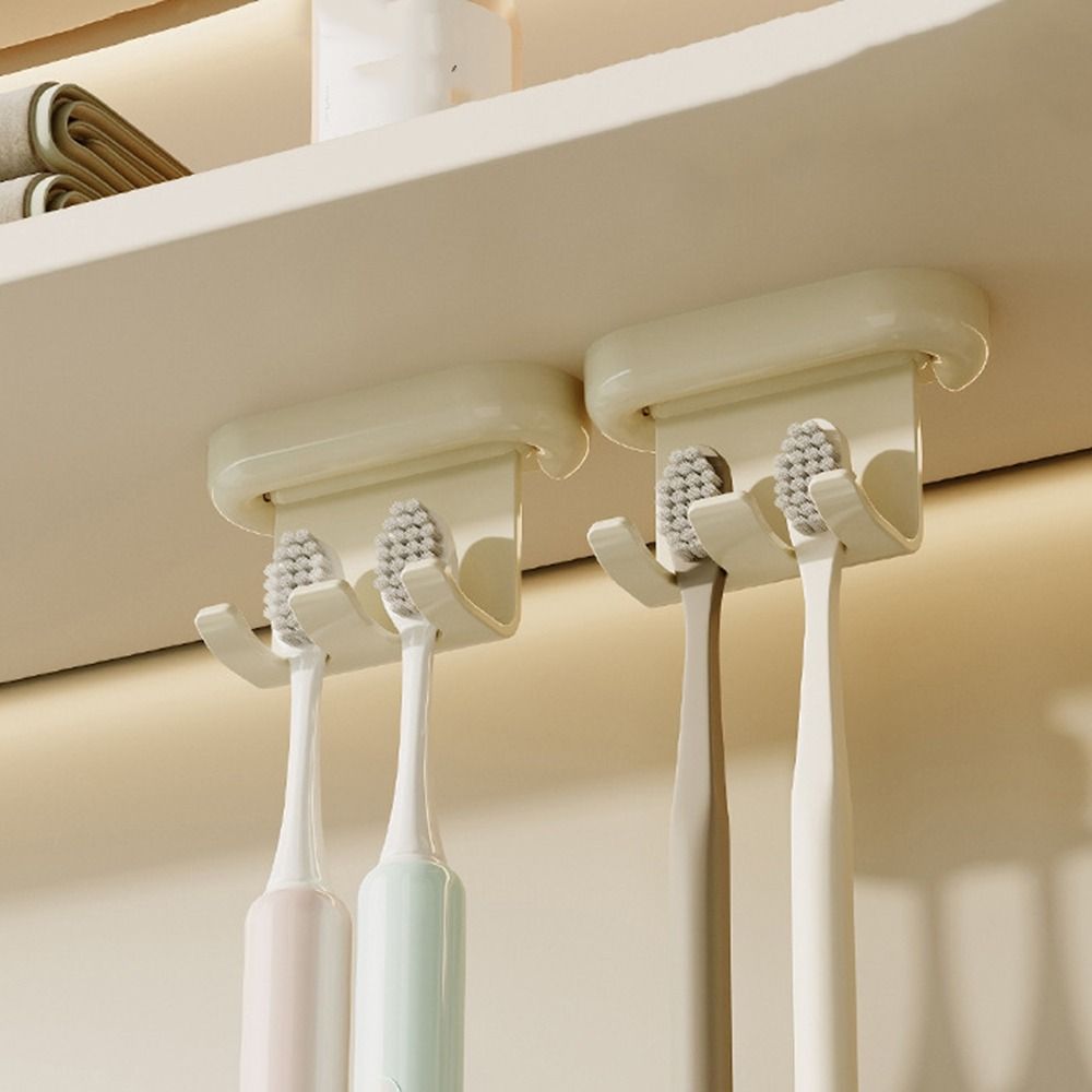 3Pcs Antique Style Electric Toothbrush Storage Hook Wall Mounted Toothpaste Organizer  Bathroom