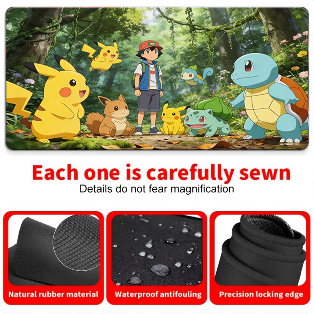 Cute Pikachu Cozy Terrace Desk Mat NonSlip Washable Mouse Pad 30x80x0.2cm