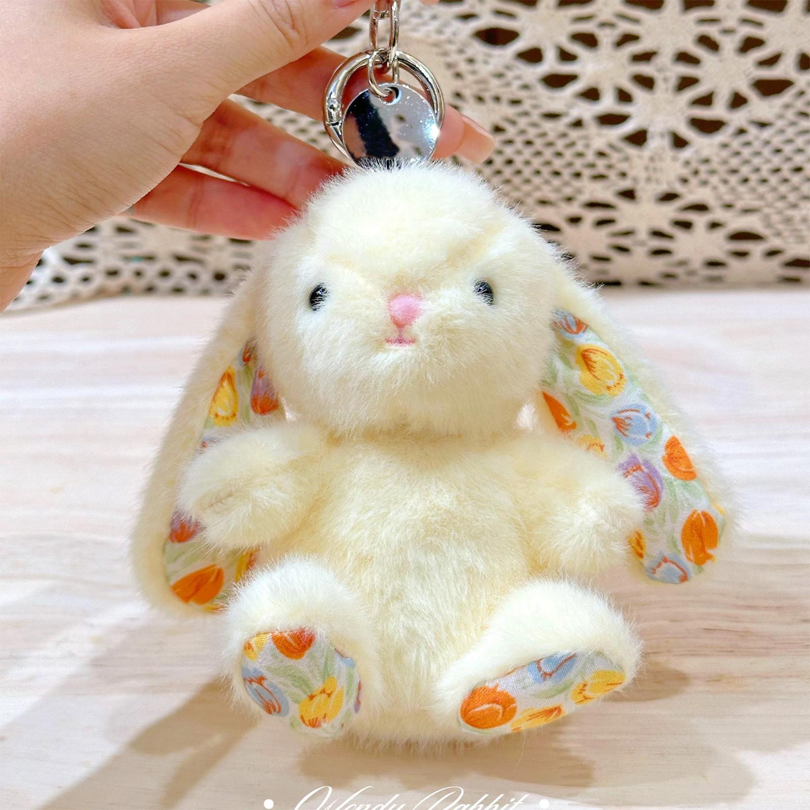 

Soft Short PlushCharm (Floral Pattern) - Adorable Carabiner Bag Accessory One Size жовтий