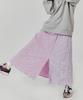Weibeugeon Color Mix Elastic Waist Pleated Skirt Lilac & Pink