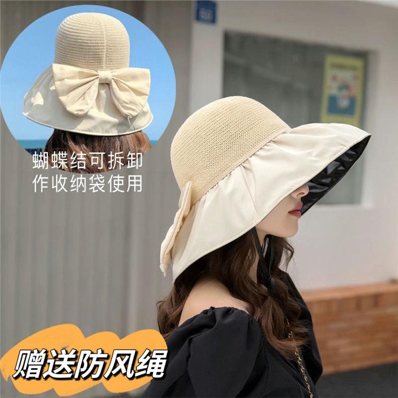 Dámský letní slaměný klobouk s prázdnou horní částí, kšiltem proti slunci, kryjící obličej, lehký, s UV ochranou, kbelíkový klobouk