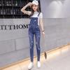 Damen-Denim-Latzhose im koreanischen Stil, elastisch, figurbetonter Skinny Fit, vielseitiger Jumpsuit für Frühling und Herbst 2026
