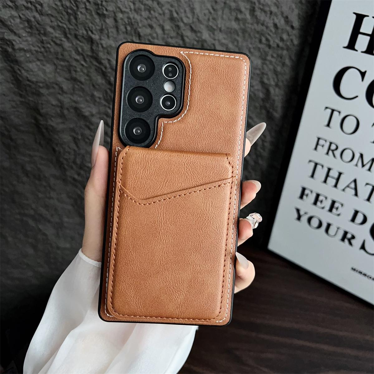

Magnetic Wallet Card Holder Phone Case for Samsung Galaxy S25 FE S24 Ultra S22 Plus A15 A16 A17 A25 A26 A35 A36 A55 A56 A06 A07 Galaxy S22 5G коричневый