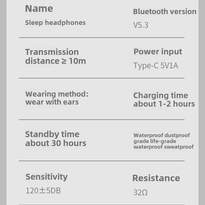 Bluetooth-Ohrhörer zum Schlafen, kabellos, Mini-Seitenschlaf, ultradünn, für Sport, Laufen, unsichtbar, digitaler Bildschirm