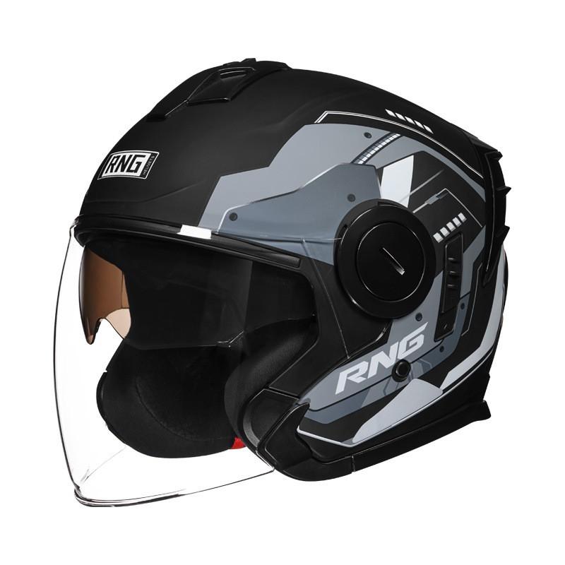 RNG Motorcycle Helmet Dual Visor 3/4 Half Men Women Bluetooth Compatible Anti-fog Commuter
