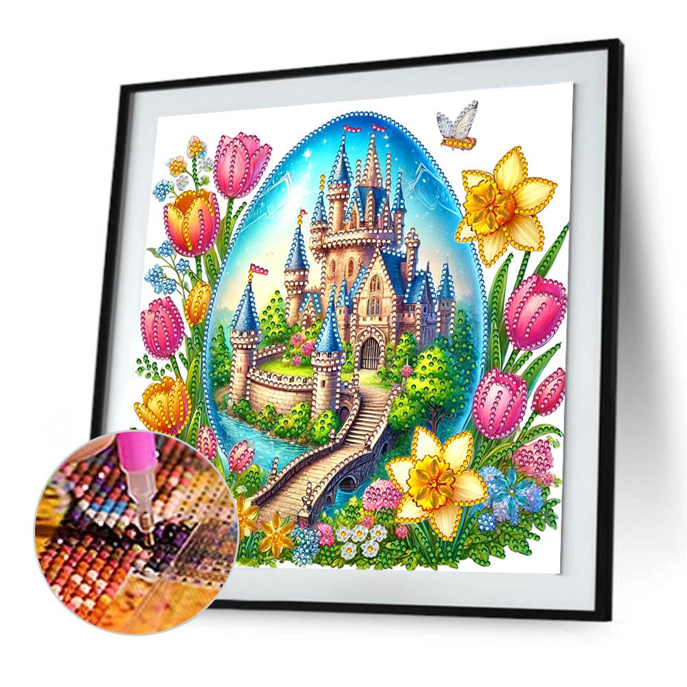Kreatives Oster-Dekorations-Set 5D DIY Teilweise Speziell Geformter Bohrer Diamantmalerei-Set Heimdeko für Schlafzimmer Wohnzimmer 30x30cm