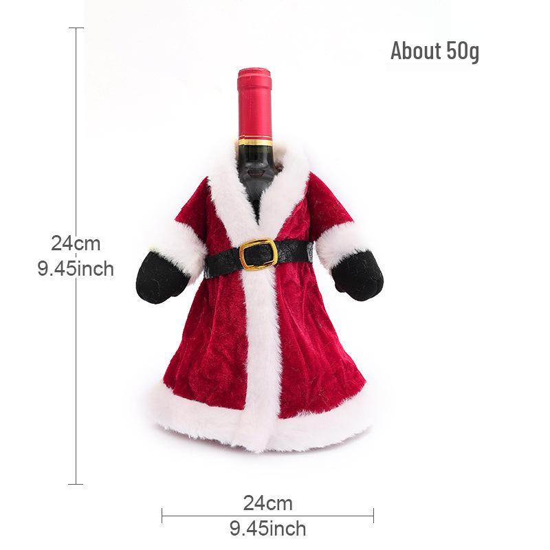 Cross-Border Christmas Wine Bottle Gown - Festive Red Wine Cover for Home Dining Table Decor.