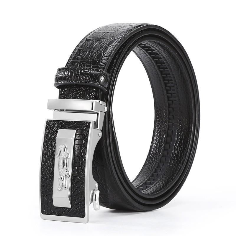 Crocodile Men'S Belt Business Automatic Buckle Belt Light Simple High-End Pure Cowhide Belt