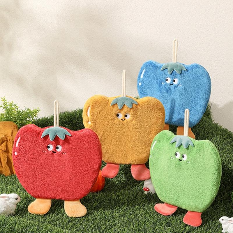 Quickly dry Absorbent Hand Towel Thickened Fleece Component Soft Contact Hanging Loop For Home Use