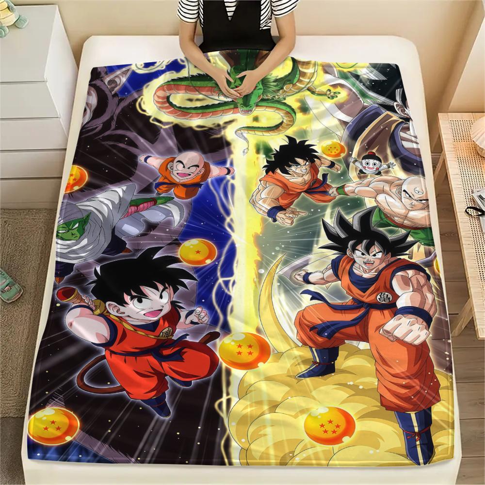 Dragon Ball Super Print Flannel Blanket, Versatile Use for Sofa Bed Chair, Picnic Travel, Warm Bedroom Decor -HE5