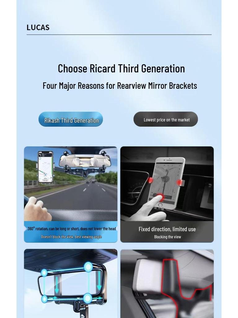 2026 New Phone Mount & Navigation Recorder for Rearview Mirror