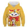 Girls' Hooded Long-sleeve Sweatshirt, Cute 3D Cat Pattern, Children's Spring and Autumn Casual Outdoor Pullover